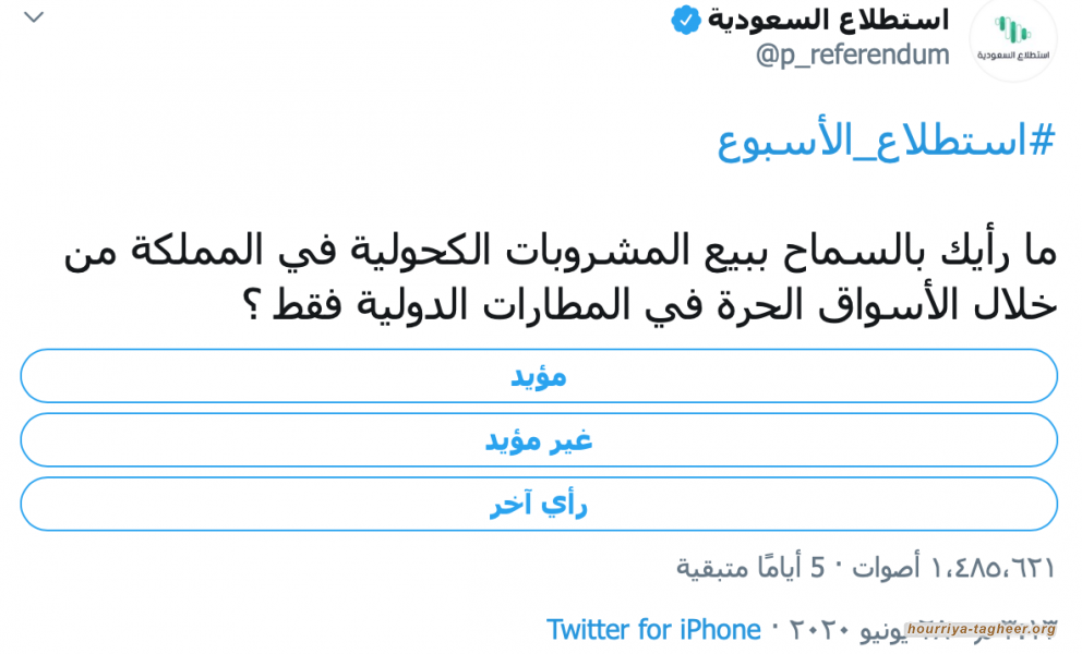 جدل واسع بسبب استطلاع سعودي عن المشروبات الكحولية